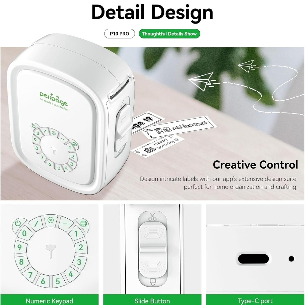 P10Pro Numeric Label Maker - White - Picture 8 of 10